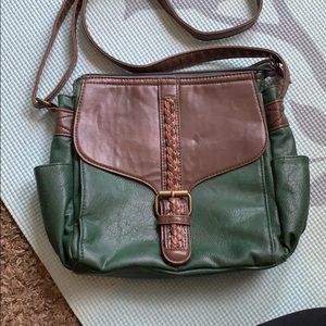 Brown army green crossbody bag